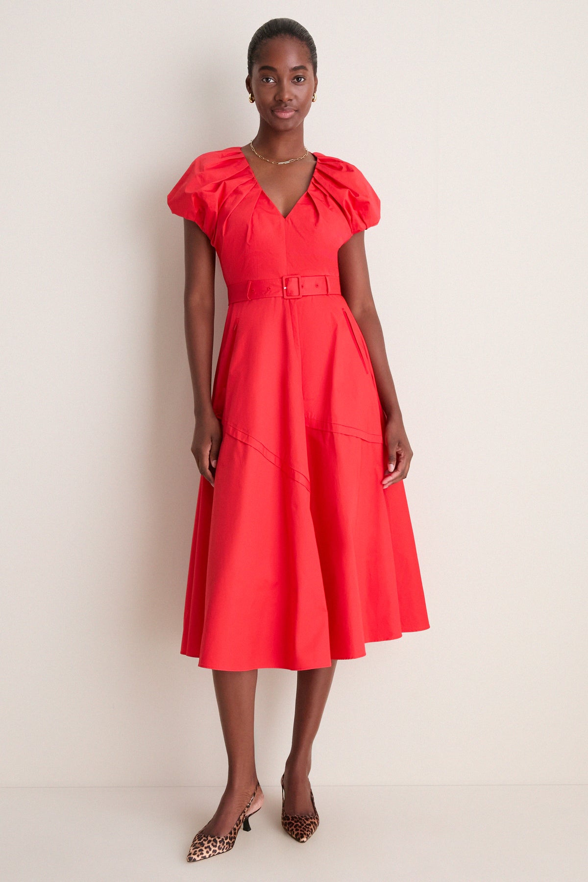 Red Avalon Midi Dress