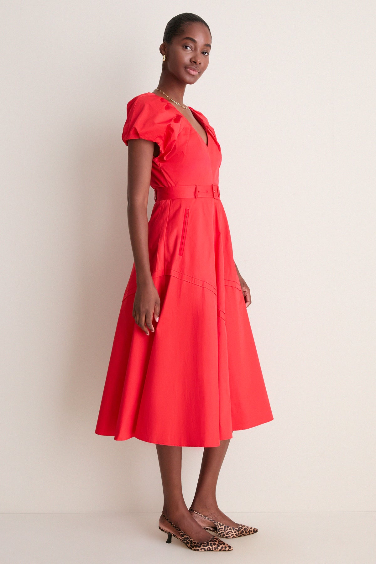 Red Avalon Midi Dress