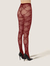 Bordeaux Floral Lace Tights