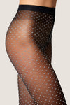 Black and Silver Shimmer Dots Tights