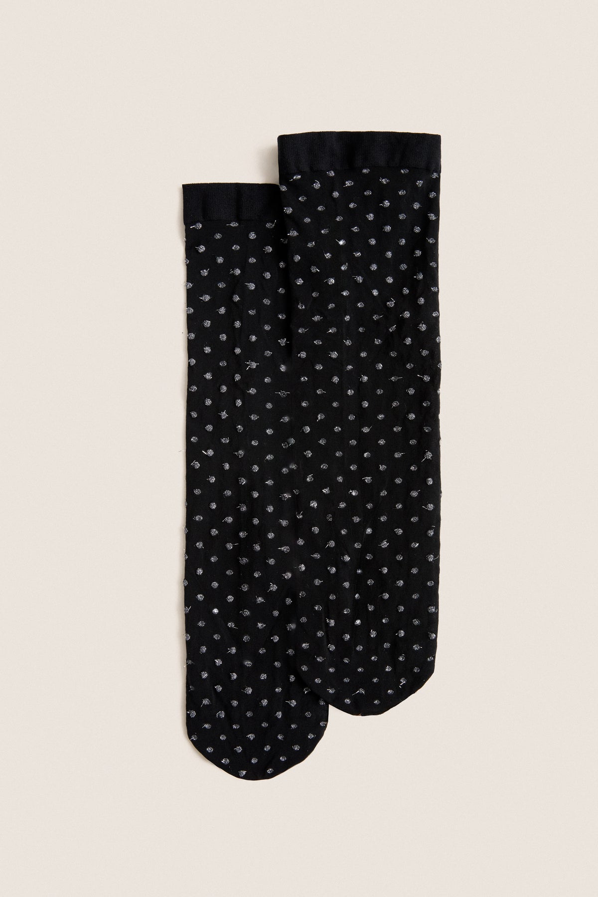 Black and Silver Shimmer Dots Socks