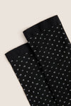 Black and Silver Shimmer Dots Socks