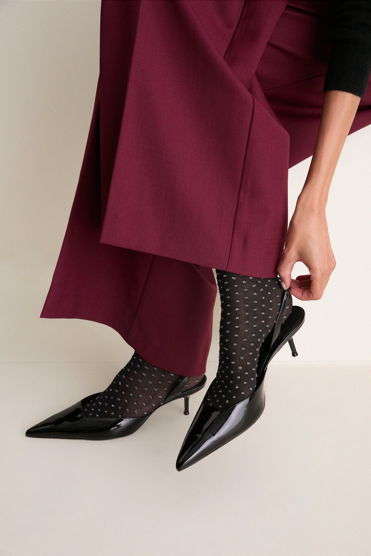 Black and Silver Shimmer Dots Socks