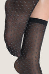 Black and Silver Shimmer Dots Socks
