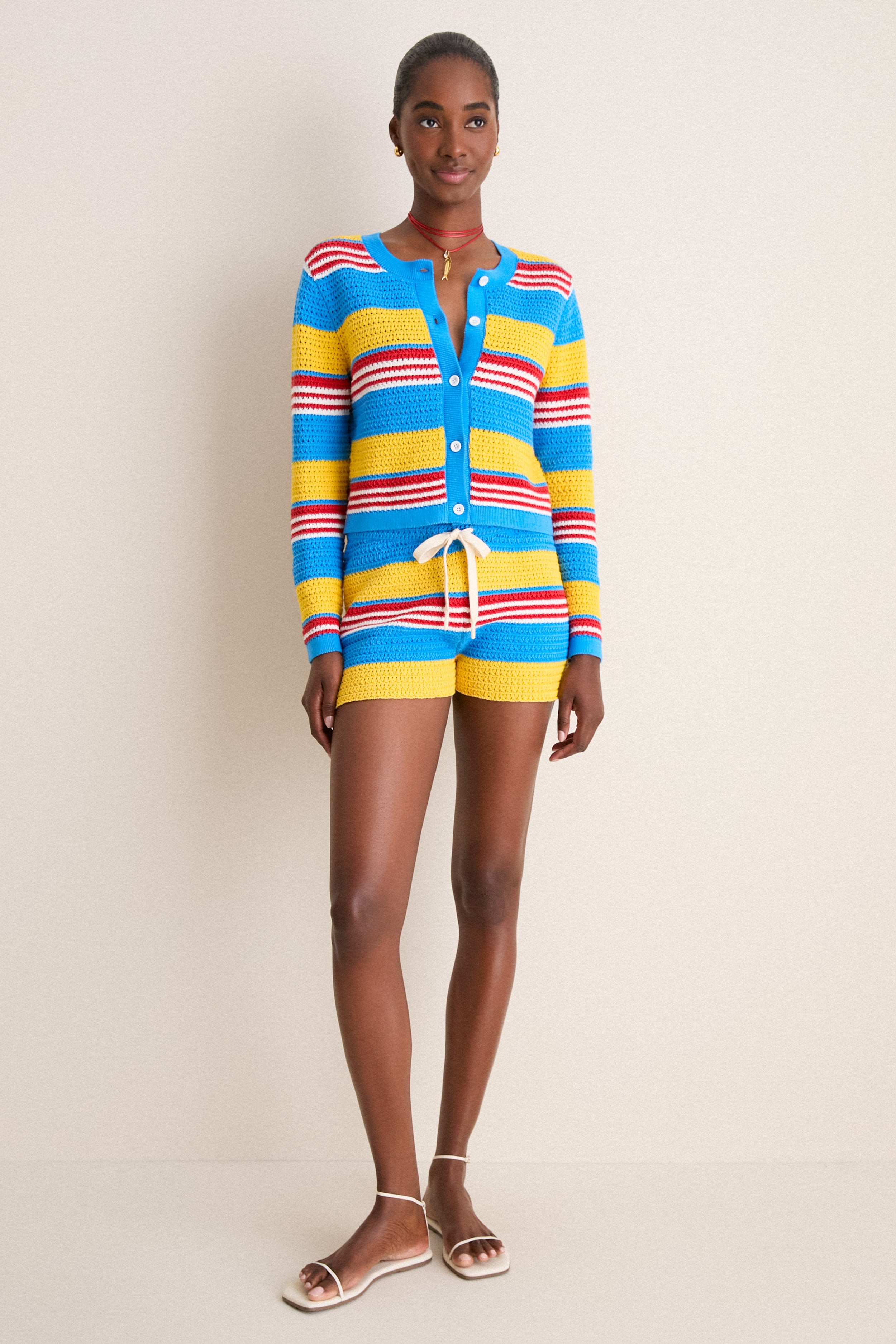 Blue Multi Stripe Tammy Cardigan | POSSE