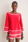 Red Ivory Fish Cody Top