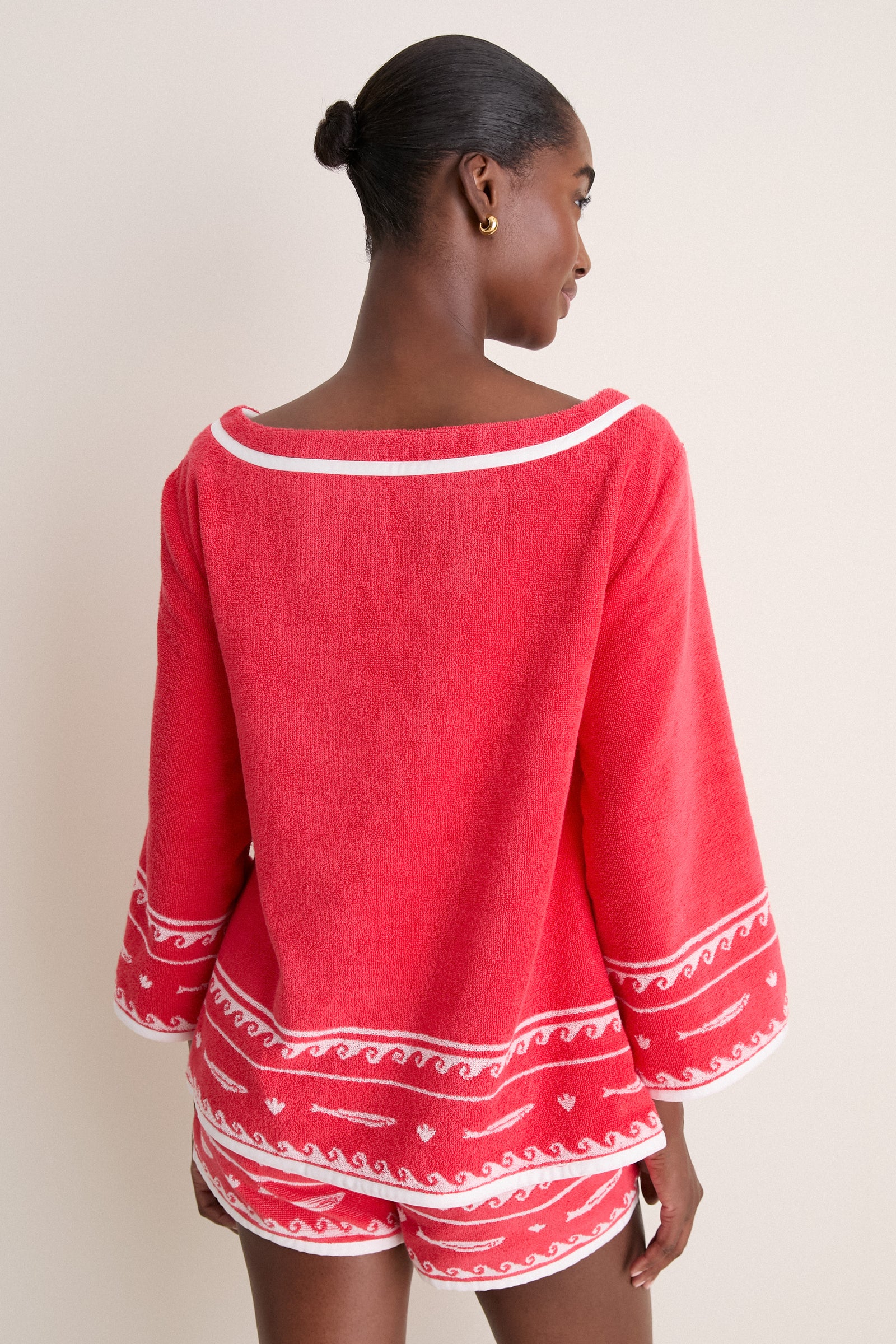 Red Ivory Fish Cody Top