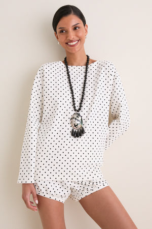 Ivory Black Polka Dot Tommy Top