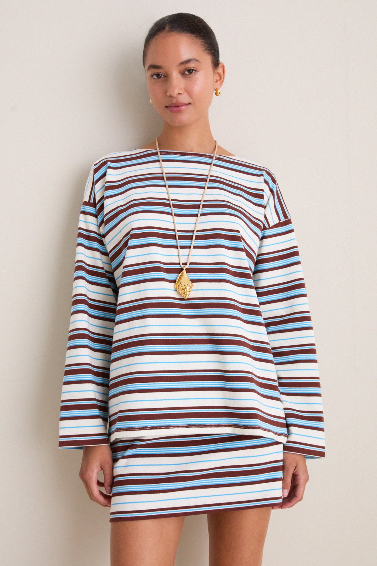 Chocolate Multi Stripe Nadine Top