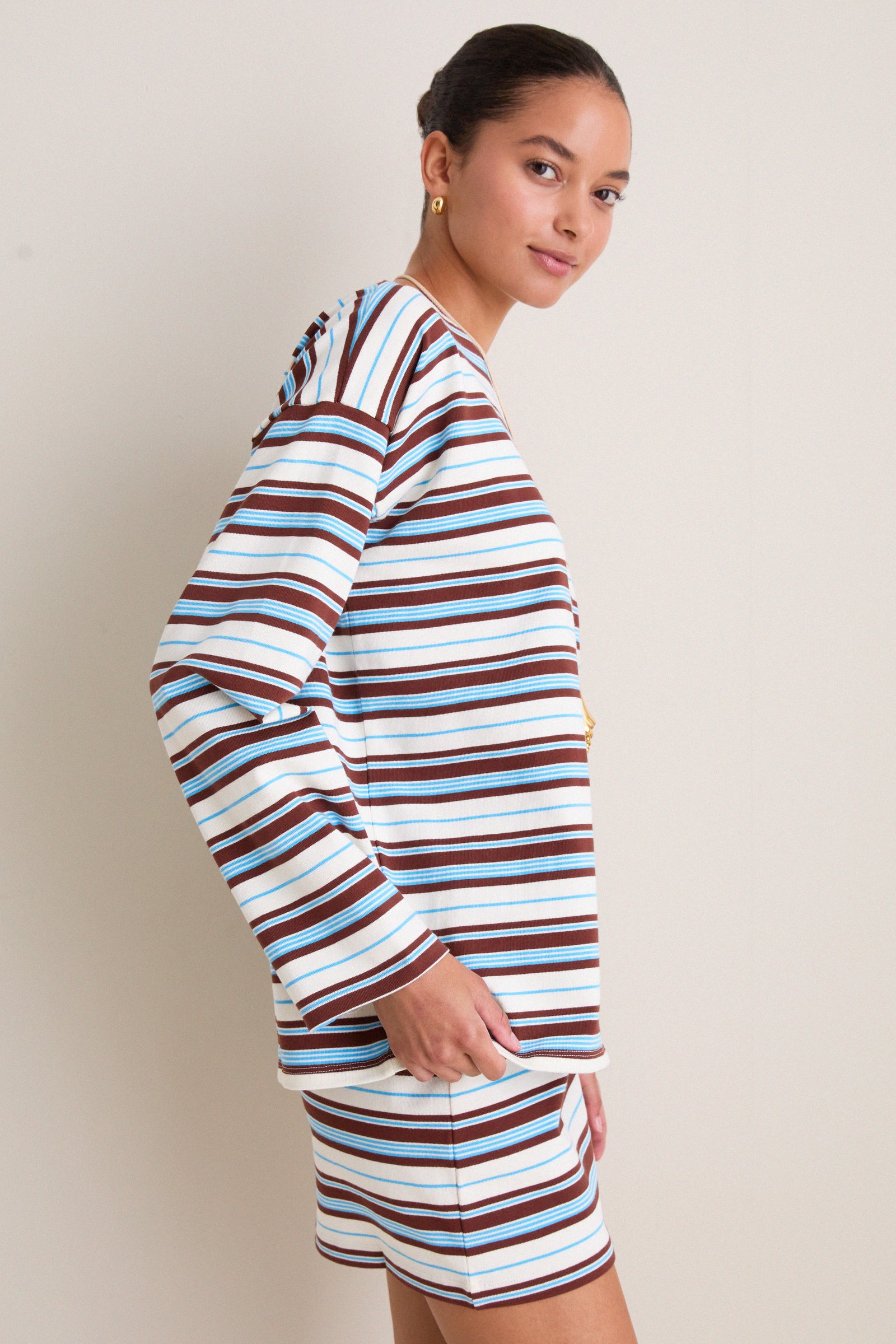 Chocolate Multi Stripe Nadine Top