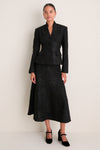 Black Metallic Boucle Midi Dress