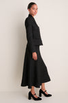 Black Metallic Boucle Midi Dress