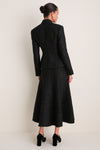 Black Metallic Boucle Midi Dress