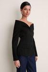 Black Wool Crepe Jacket