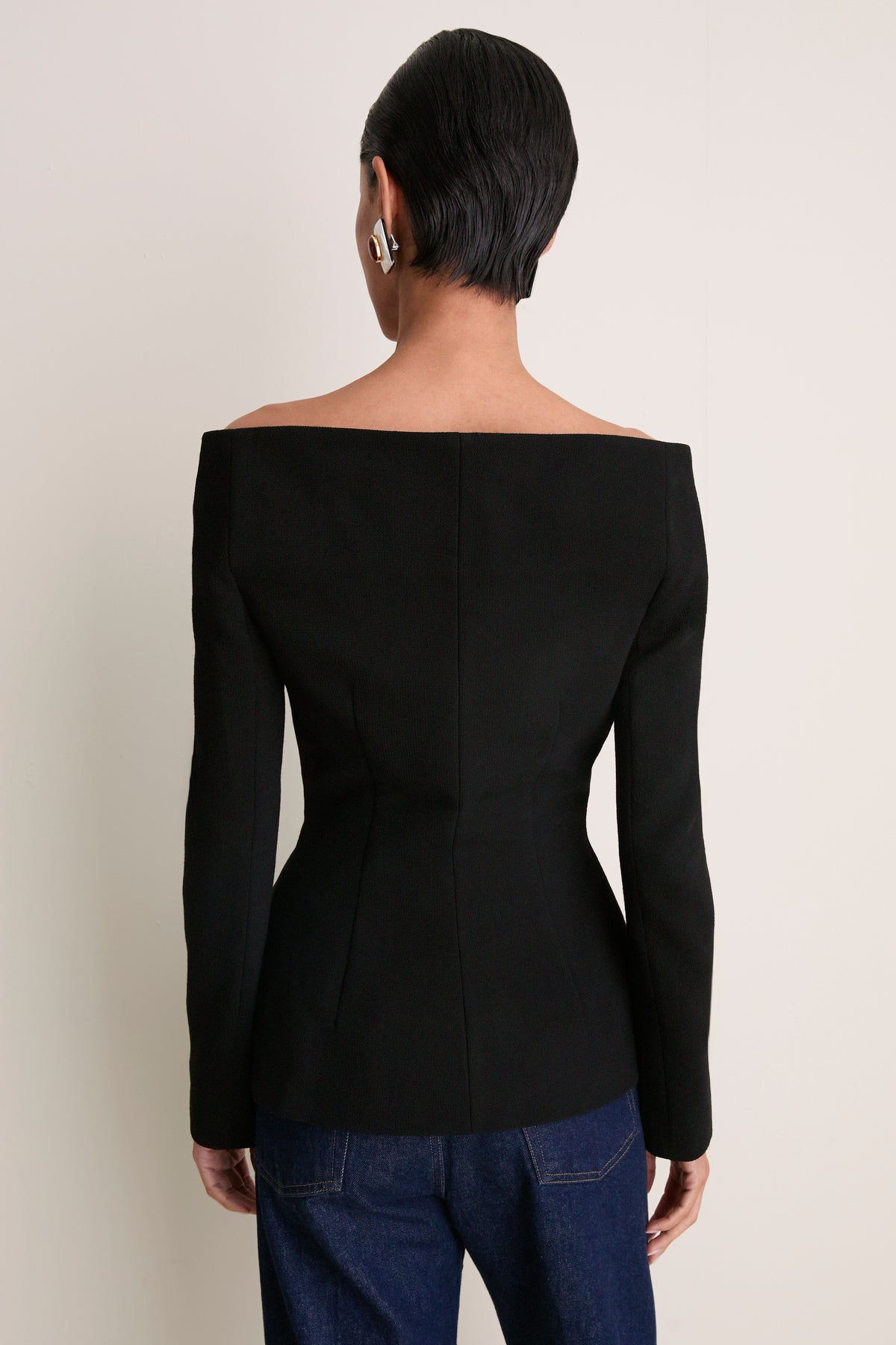 Black Wool Crepe Jacket