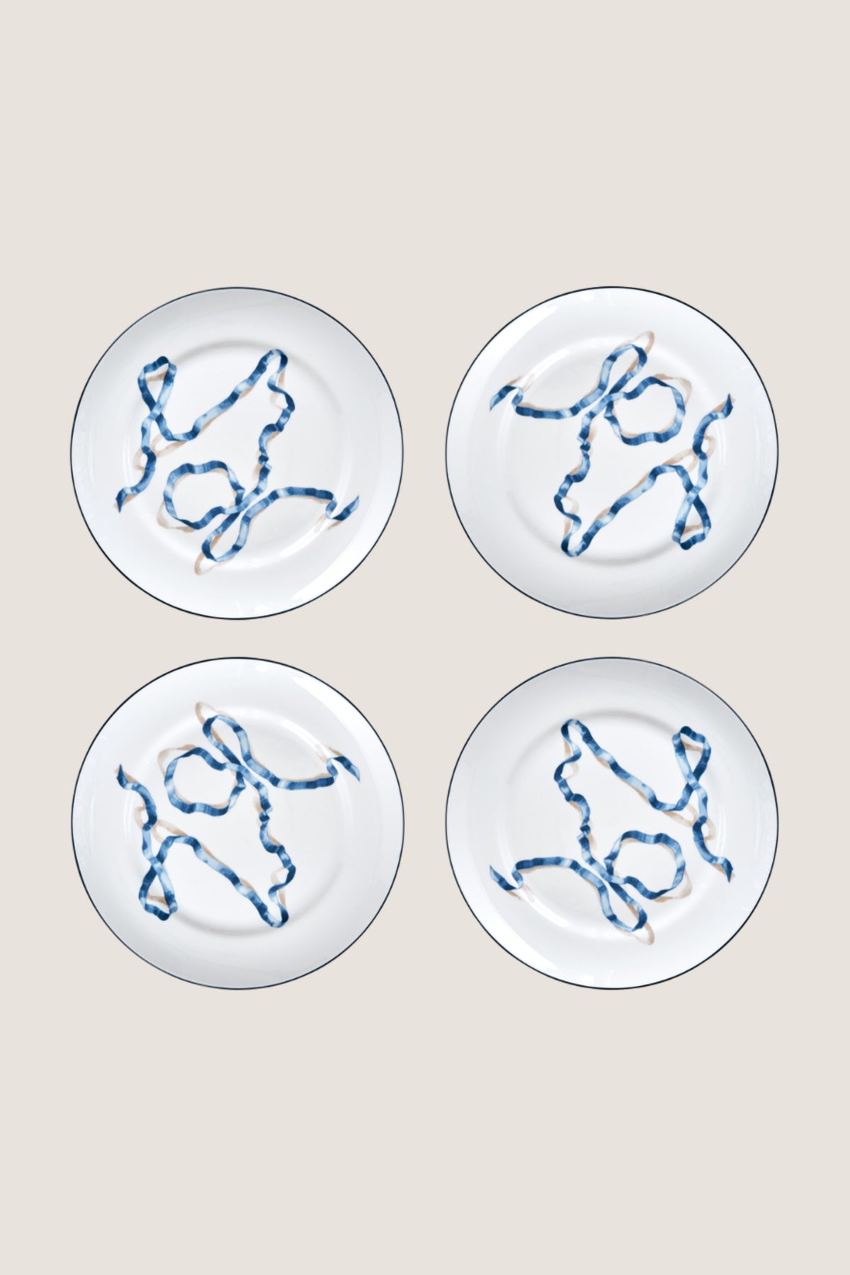 Blue Ribbon Dinner Plates (Set of 4)