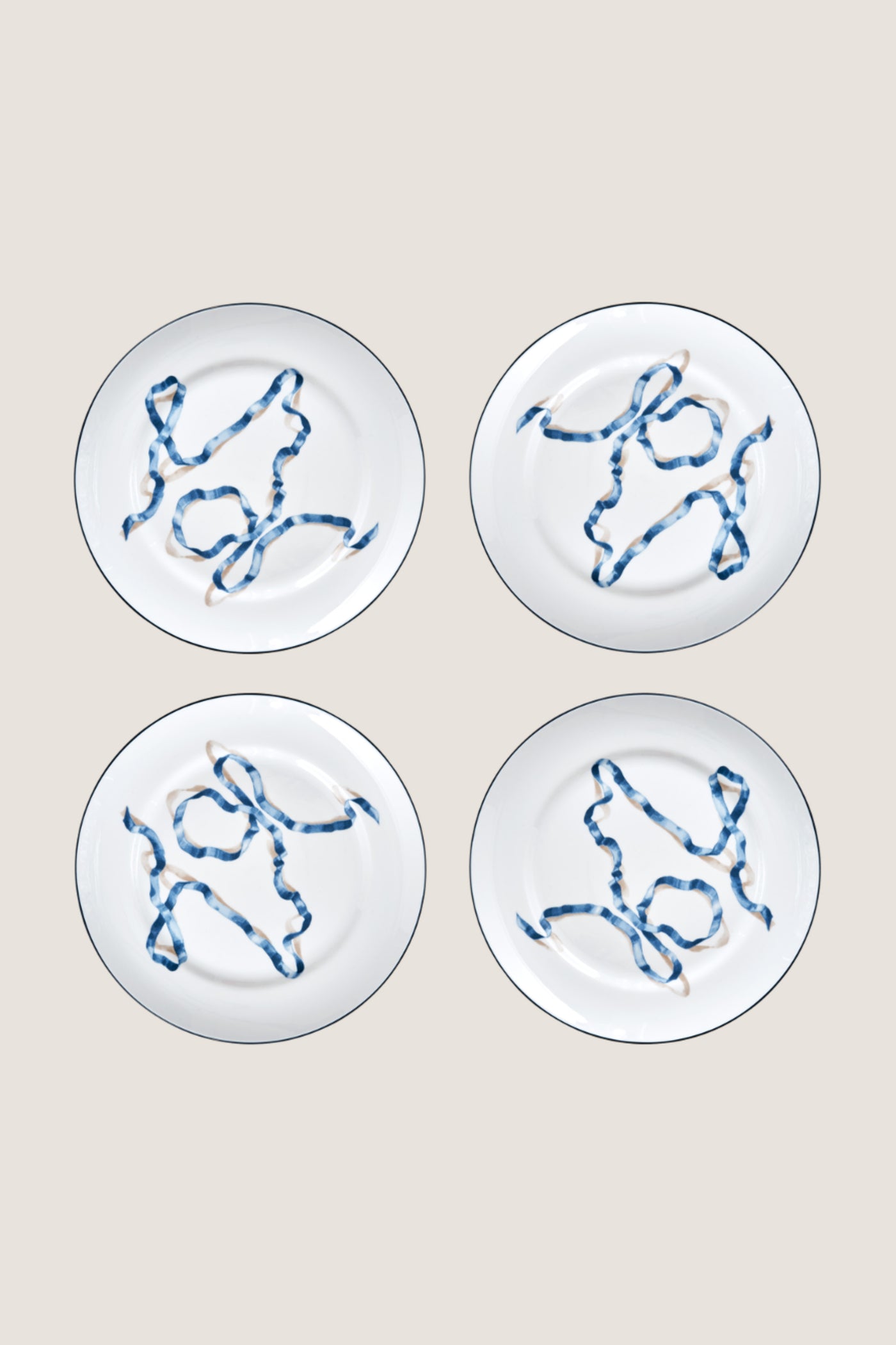 Blue Ribbon Dinner Plates (Set of 4)