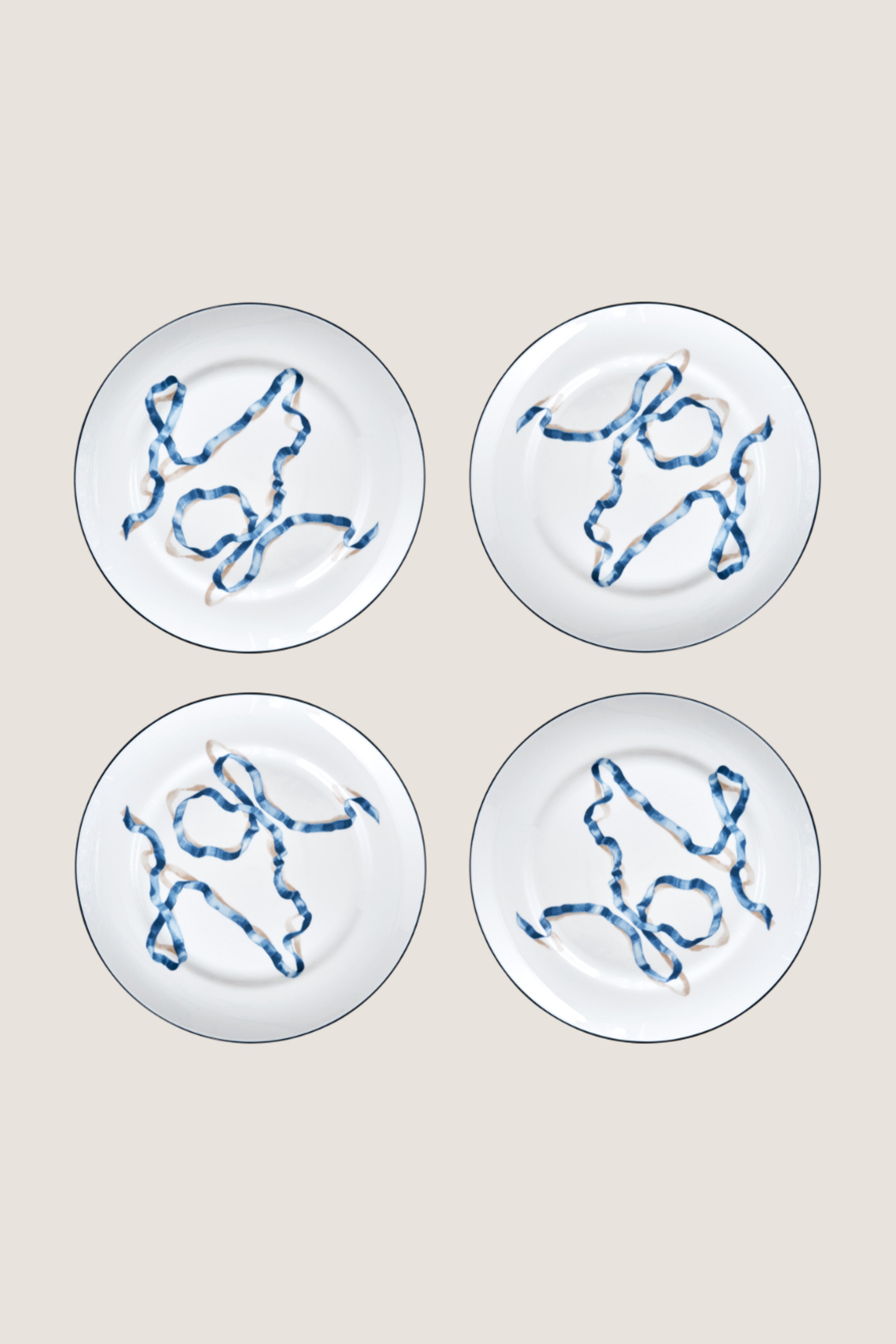Blue Ribbon Dinner Plates (Set of 4)