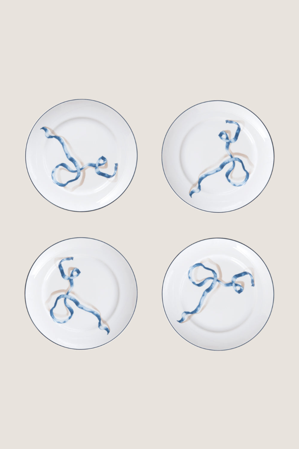 Blue Ribbon Dessert Plates (Set of 4)