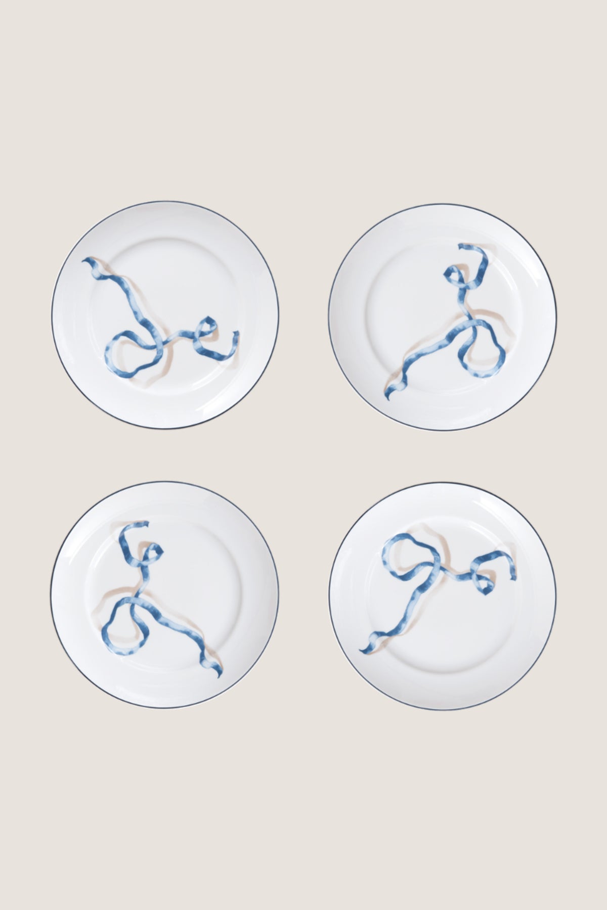 Blue Ribbon Dessert Plates (Set of 4)