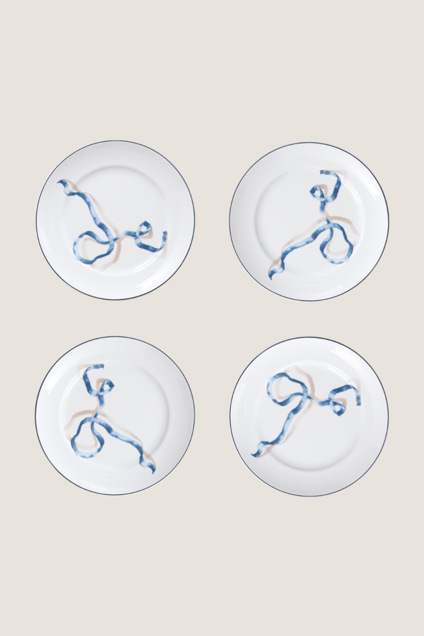 Blue Ribbon Dessert Plates (Set of 4)