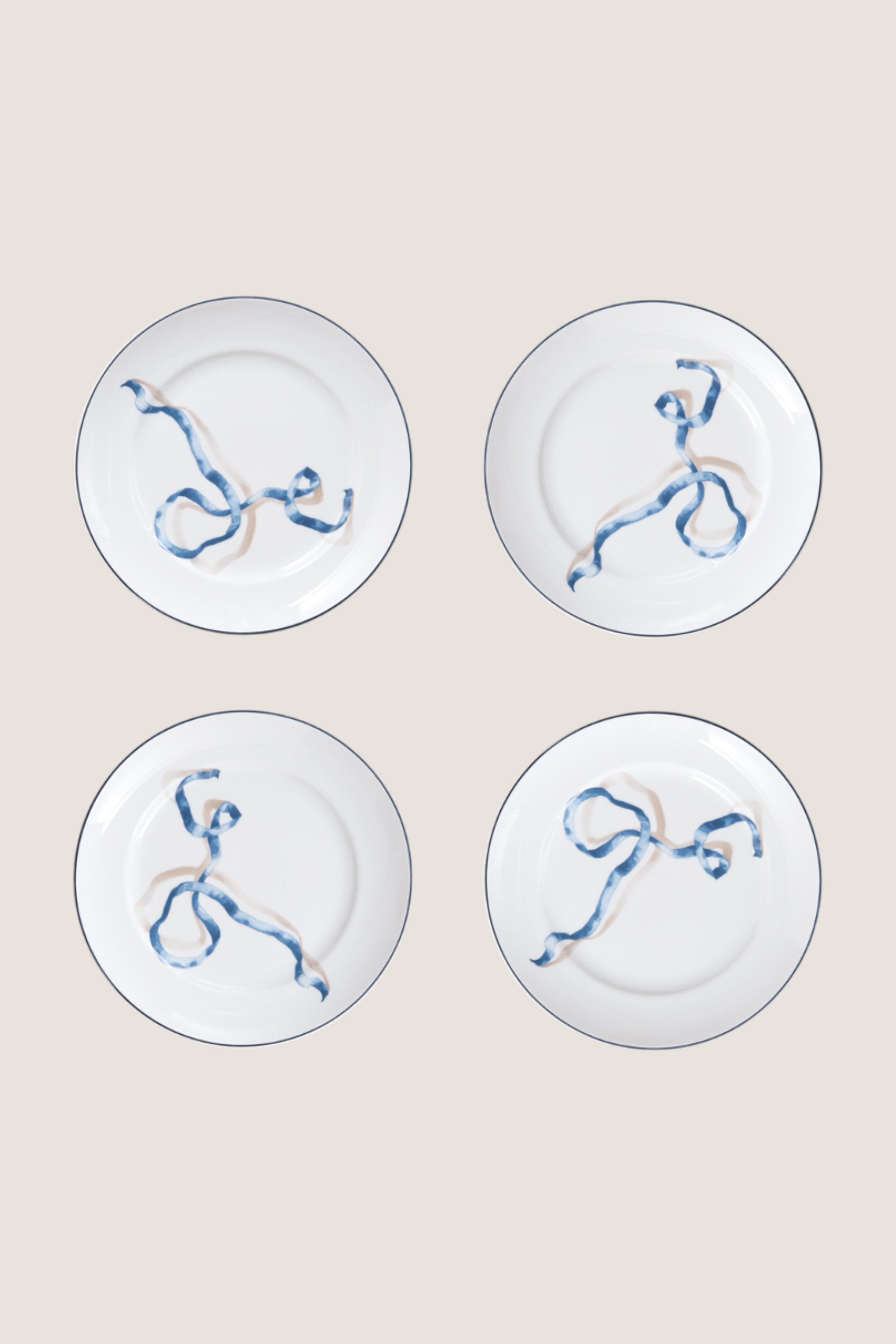 Blue Ribbon Dessert Plates (Set of 4)
