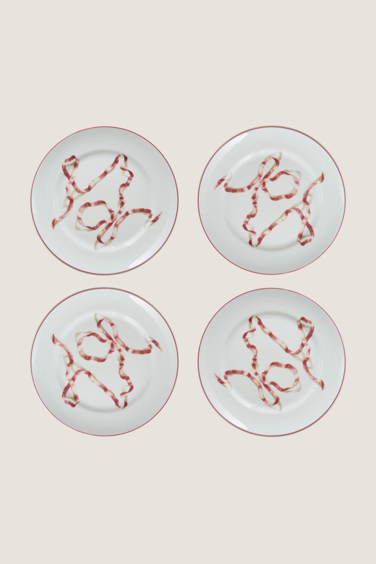 Pink Ribbon Dinner Plates (Set of 4)