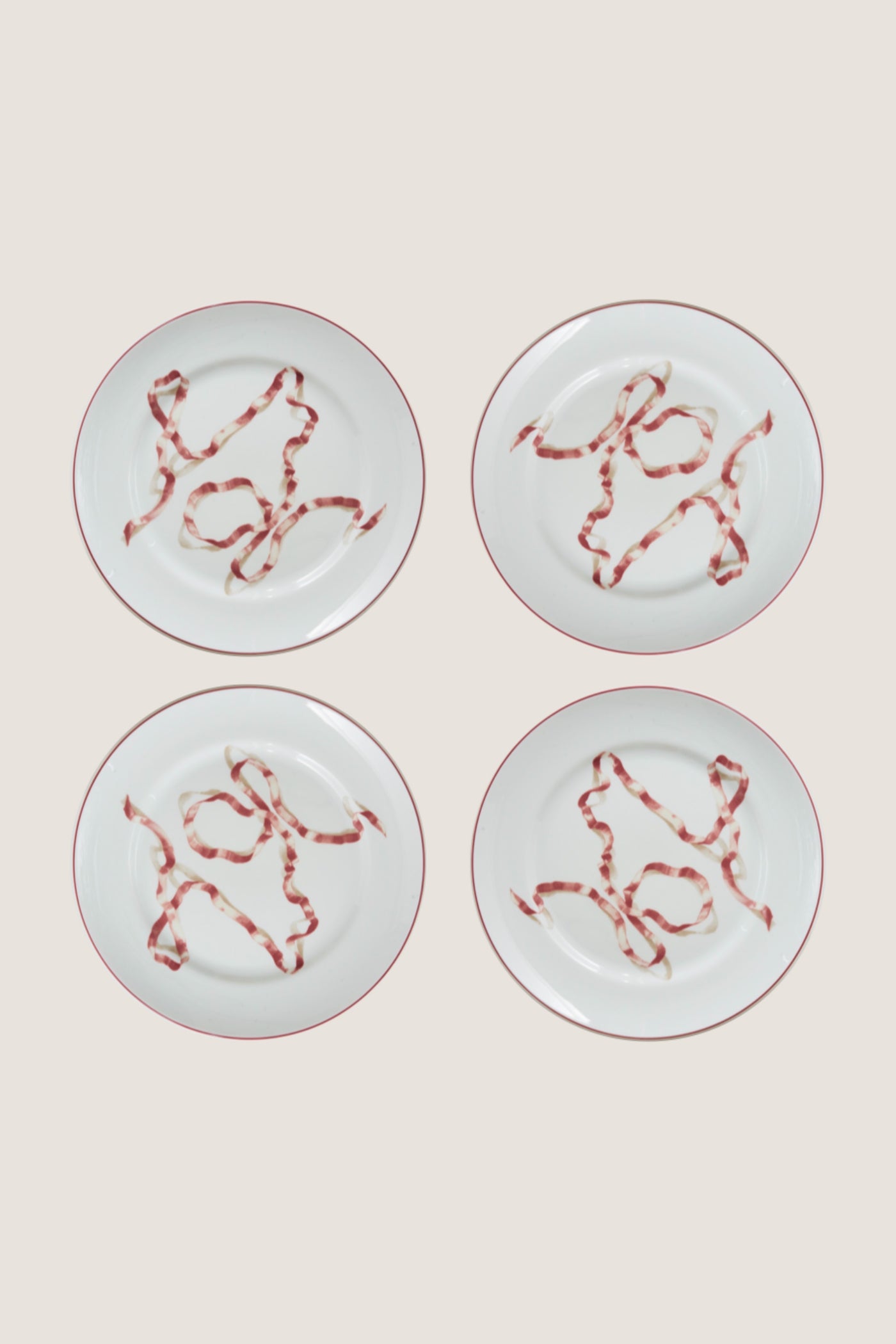 Pink Ribbon Dinner Plates (Set of 4)
