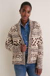 Marled Chestnut Nordic Flower Lodge Cardigan
