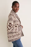 Marled Chestnut Nordic Flower Lodge Cardigan