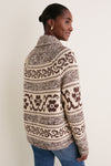 Marled Chestnut Nordic Flower Lodge Cardigan