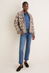 Marled Chestnut Nordic Flower Lodge Cardigan