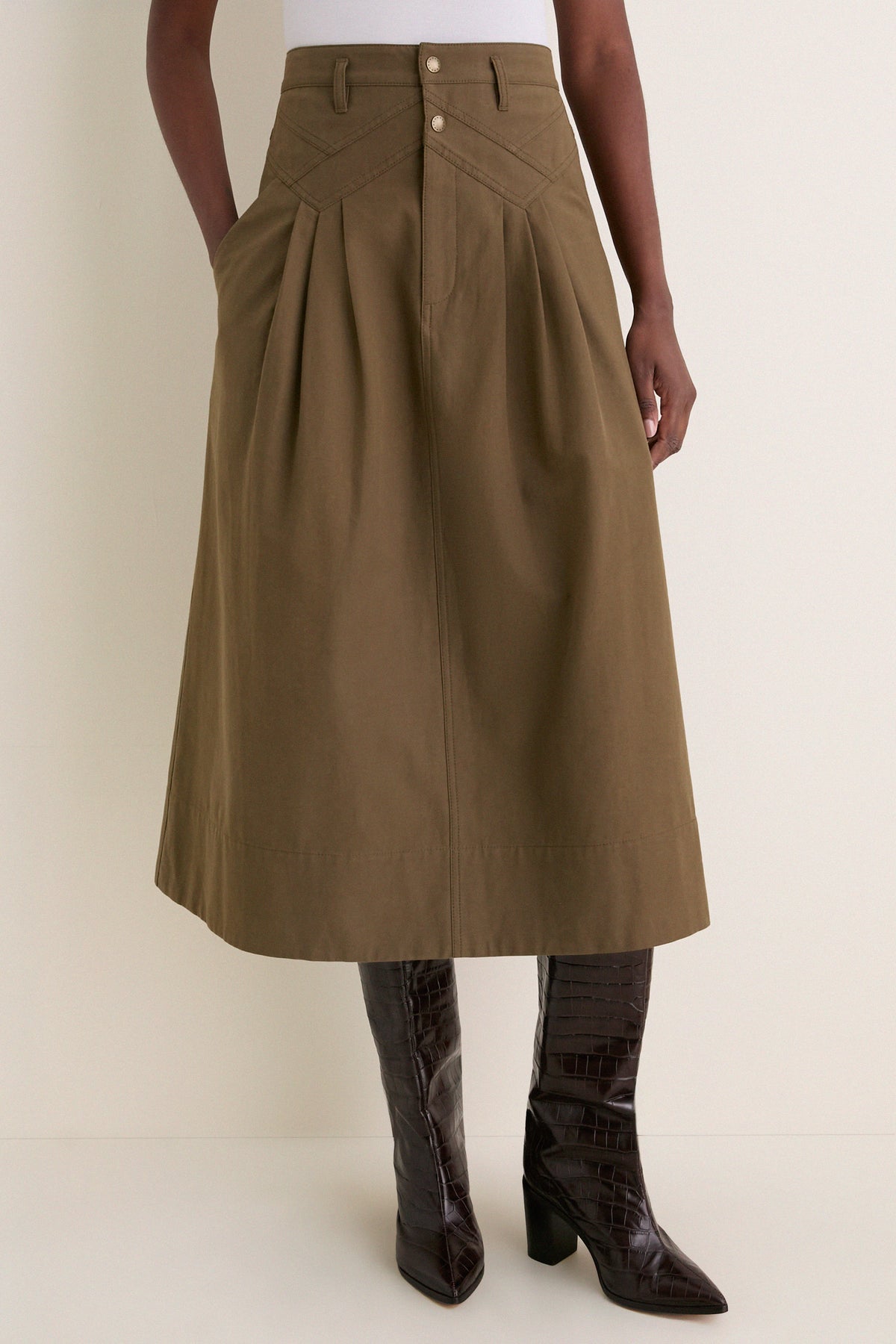 Olive Field Skirt