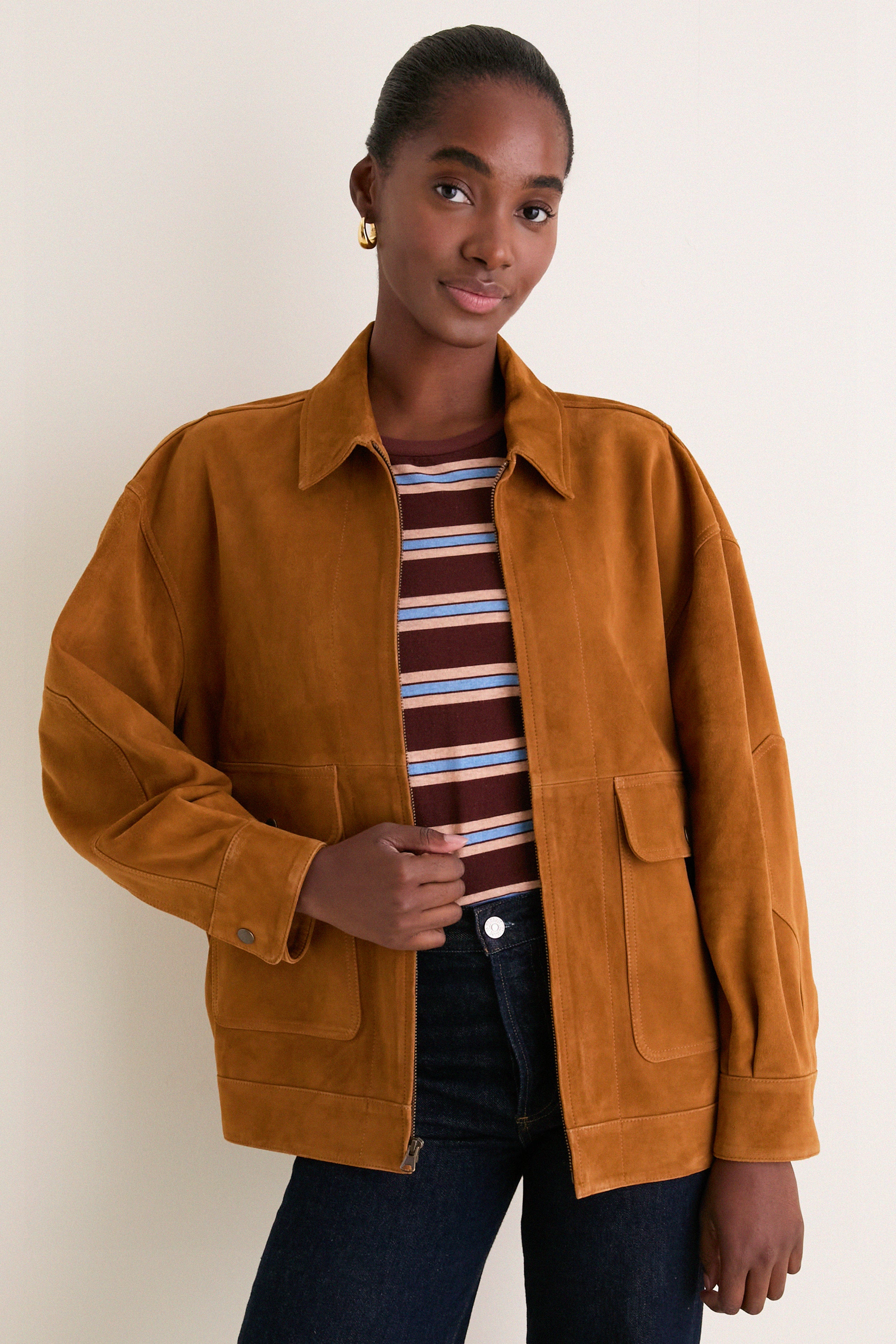 Cognac Suede Folsom Jacket