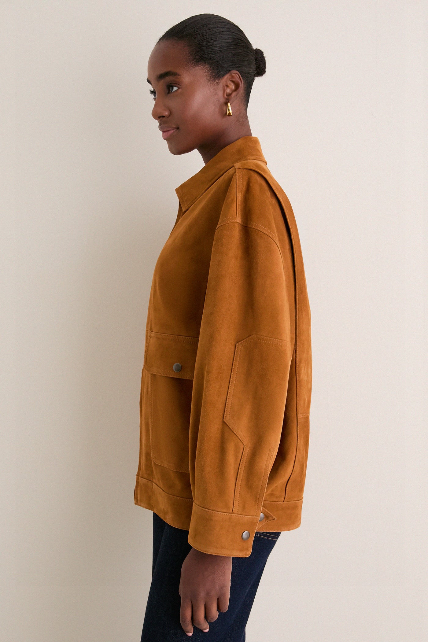 Cognac Suede Folsom Jacket