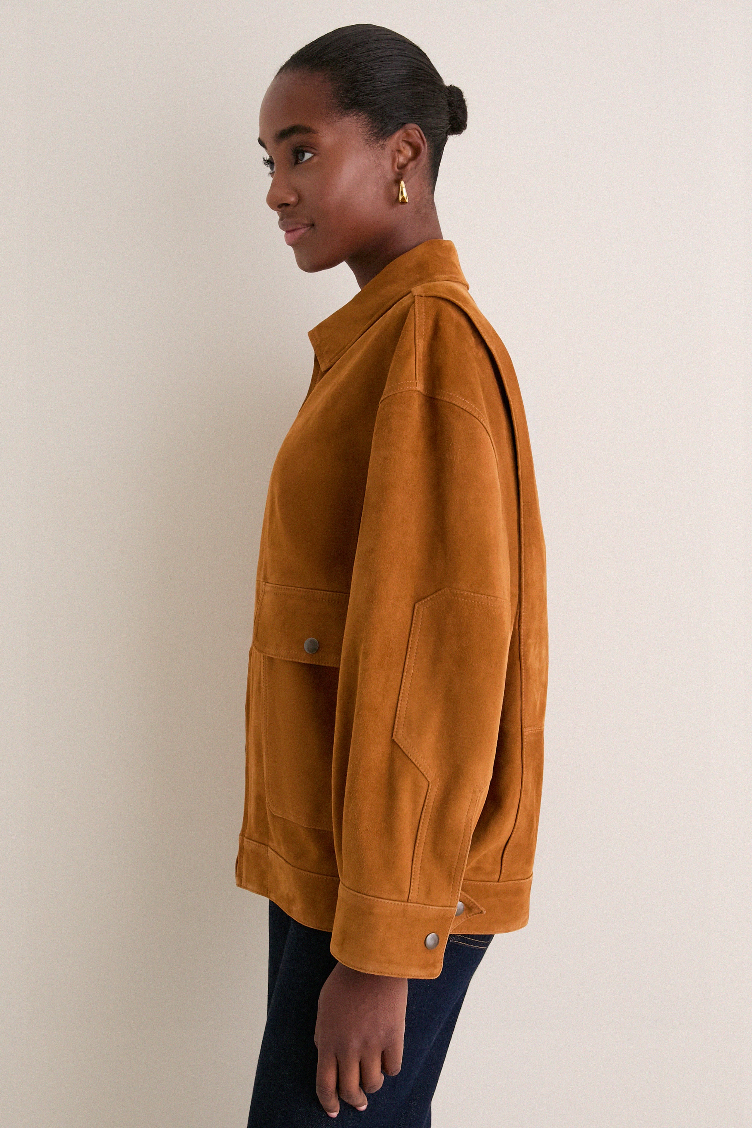 Cognac Suede Folsom Jacket