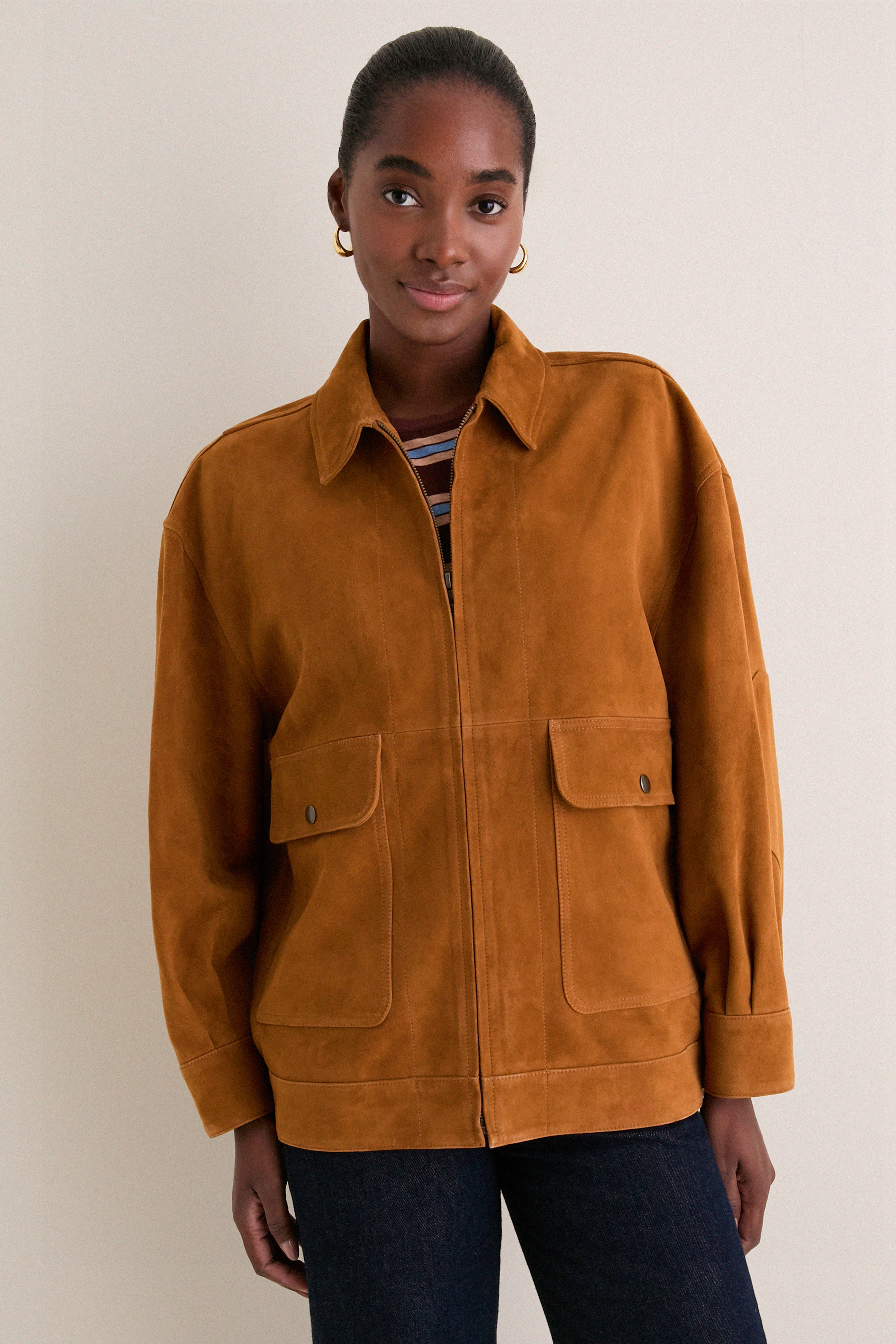 Cognac Suede Folsom Jacket