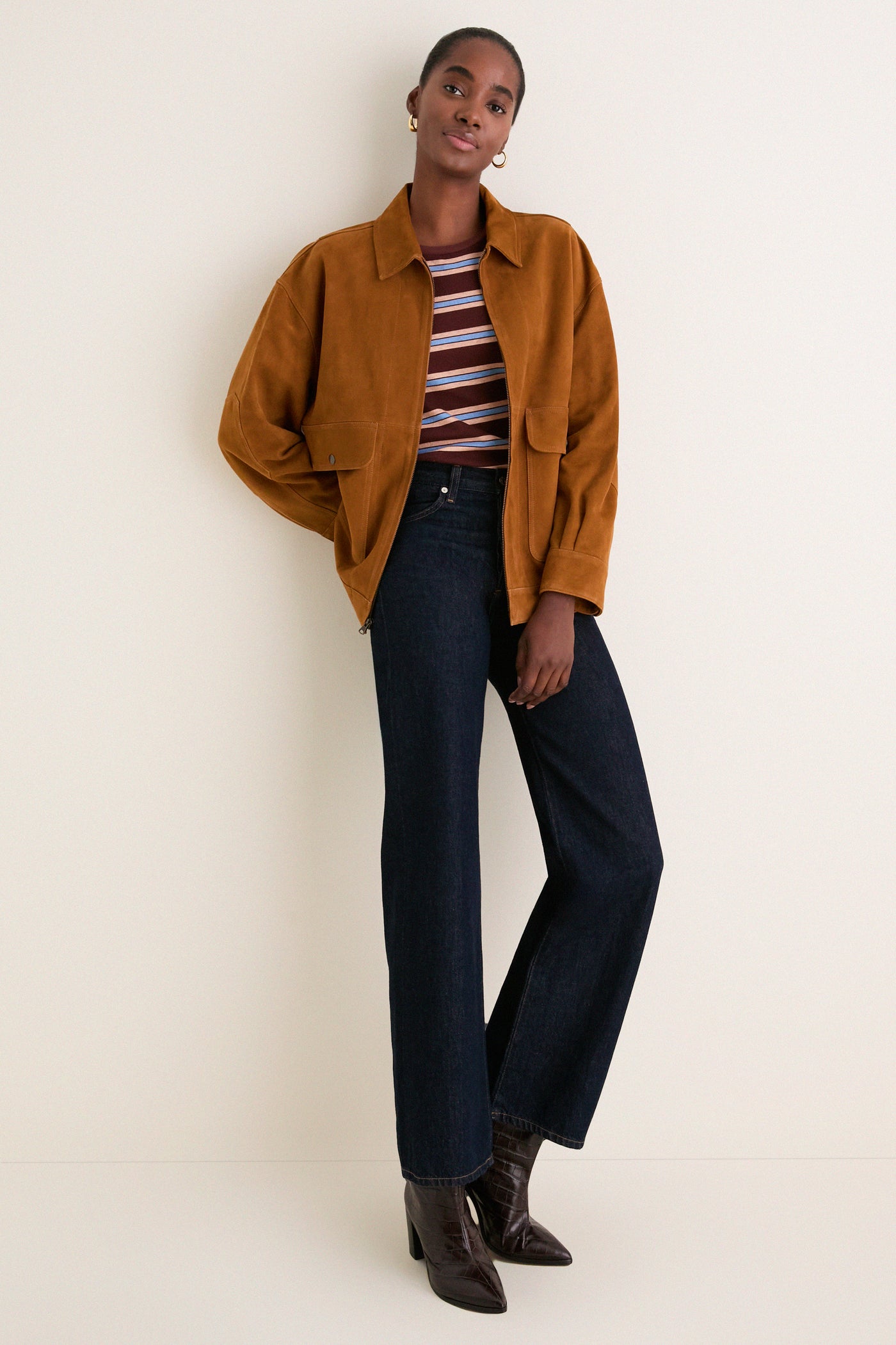 Cognac Suede Folsom Jacket