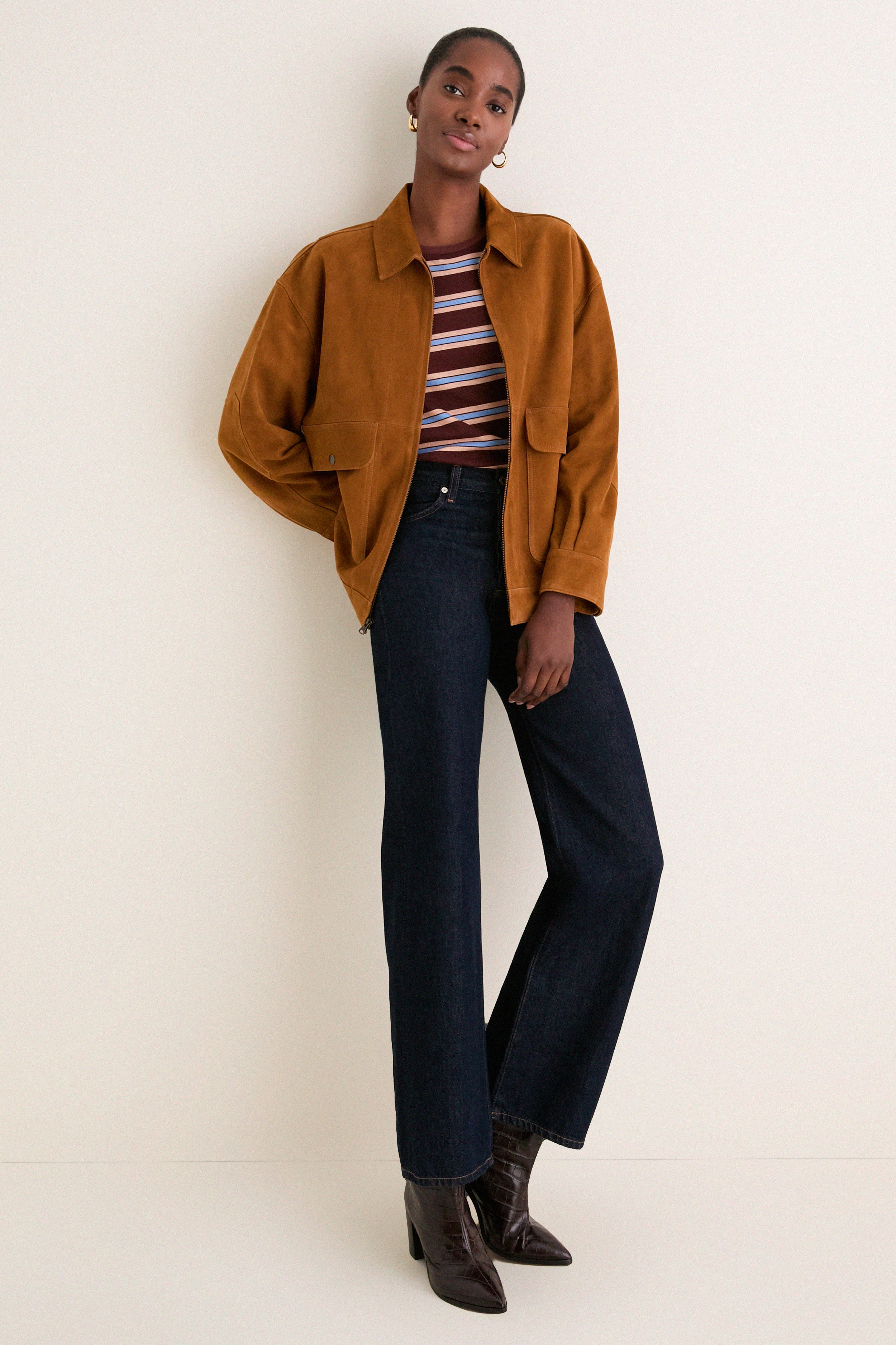 Cognac Suede Folsom Jacket