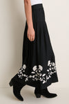 Cream with Black Western Embroidered Highland Skirt