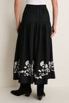 Cream with Black Western Embroidered Highland Skirt