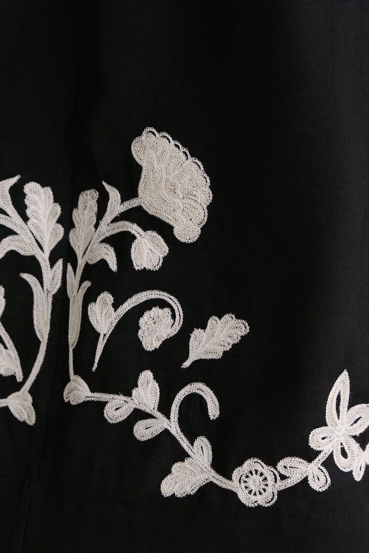 Cream with Black Western Embroidered Highland Skirt