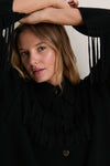 Black Western Fringe Sweater Jacket