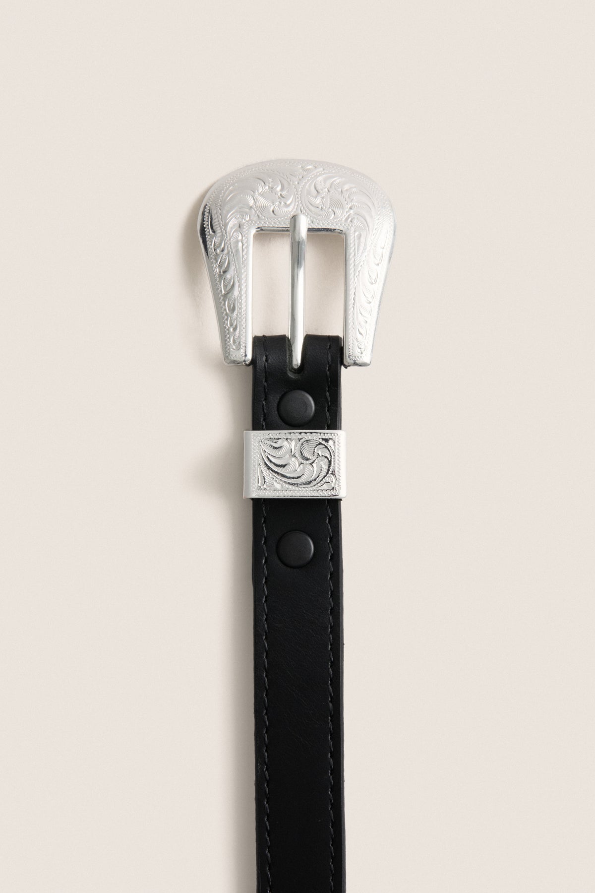 Black with Silver Western Hardware Belt