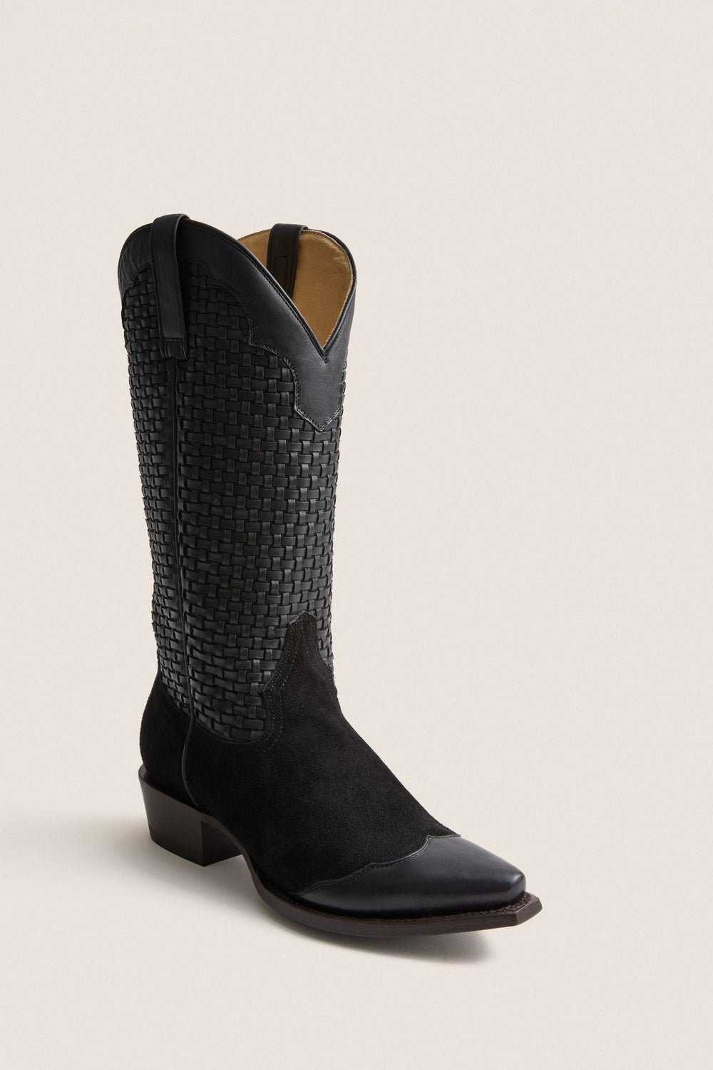 Black Basket Weave Cowboy Boot