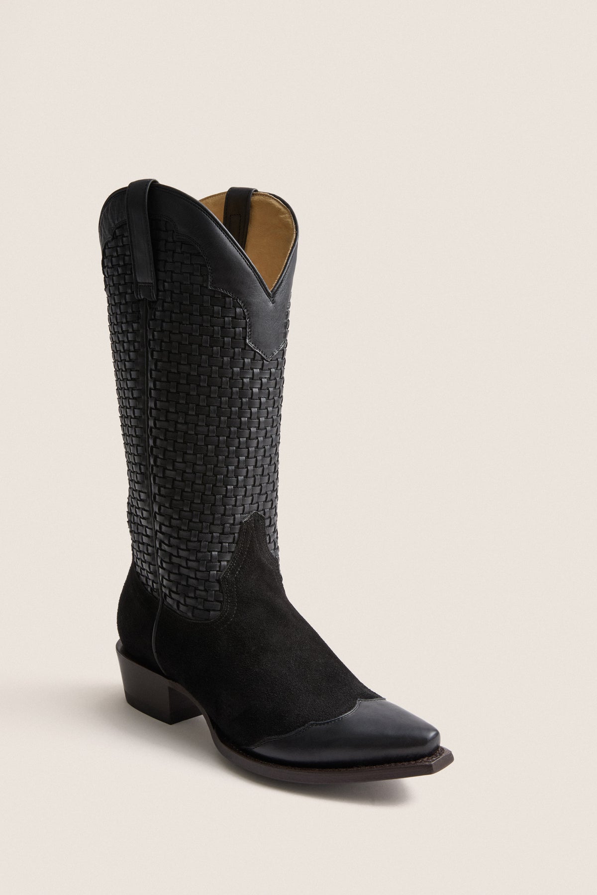 Black Basket Weave Cowboy Boot