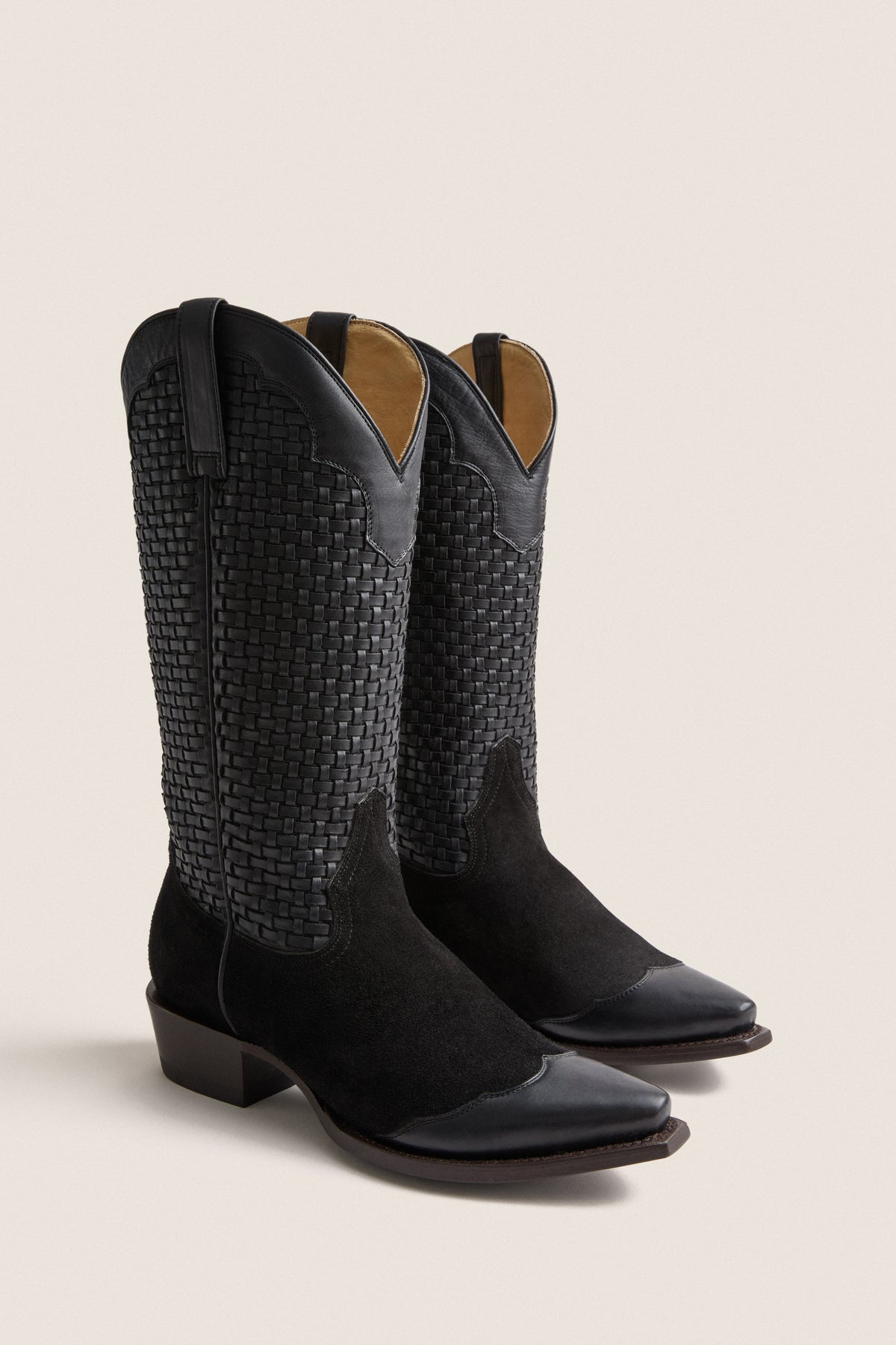 Black Basket Weave Cowboy Boot