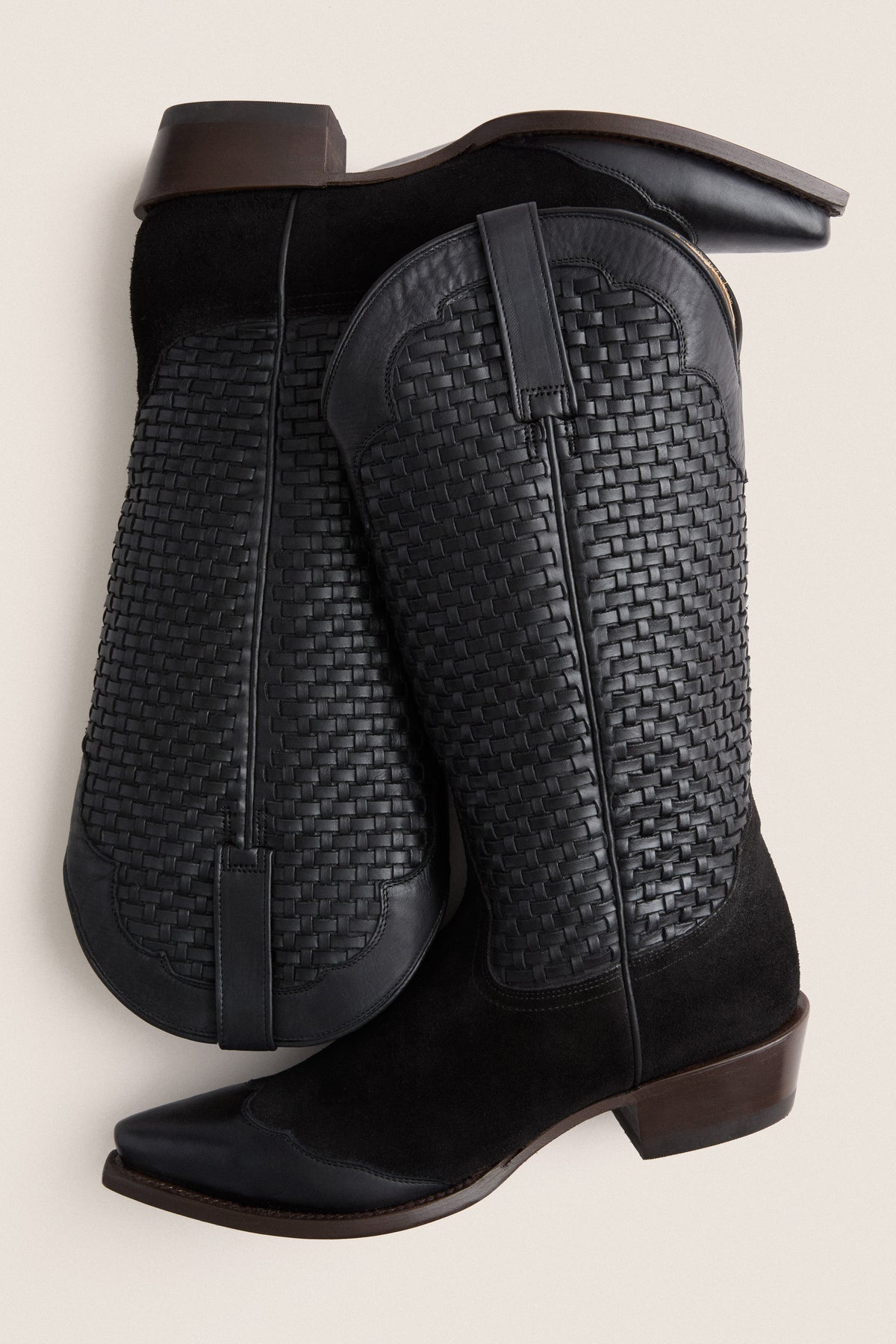 Black Basket Weave Cowboy Boot
