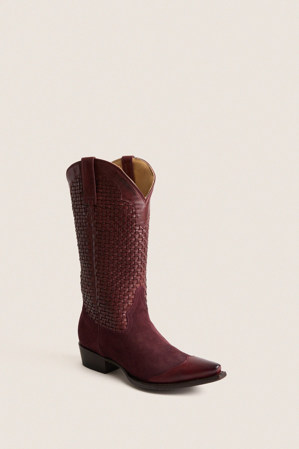 Oxblood Basket Weave Cowboy Boot