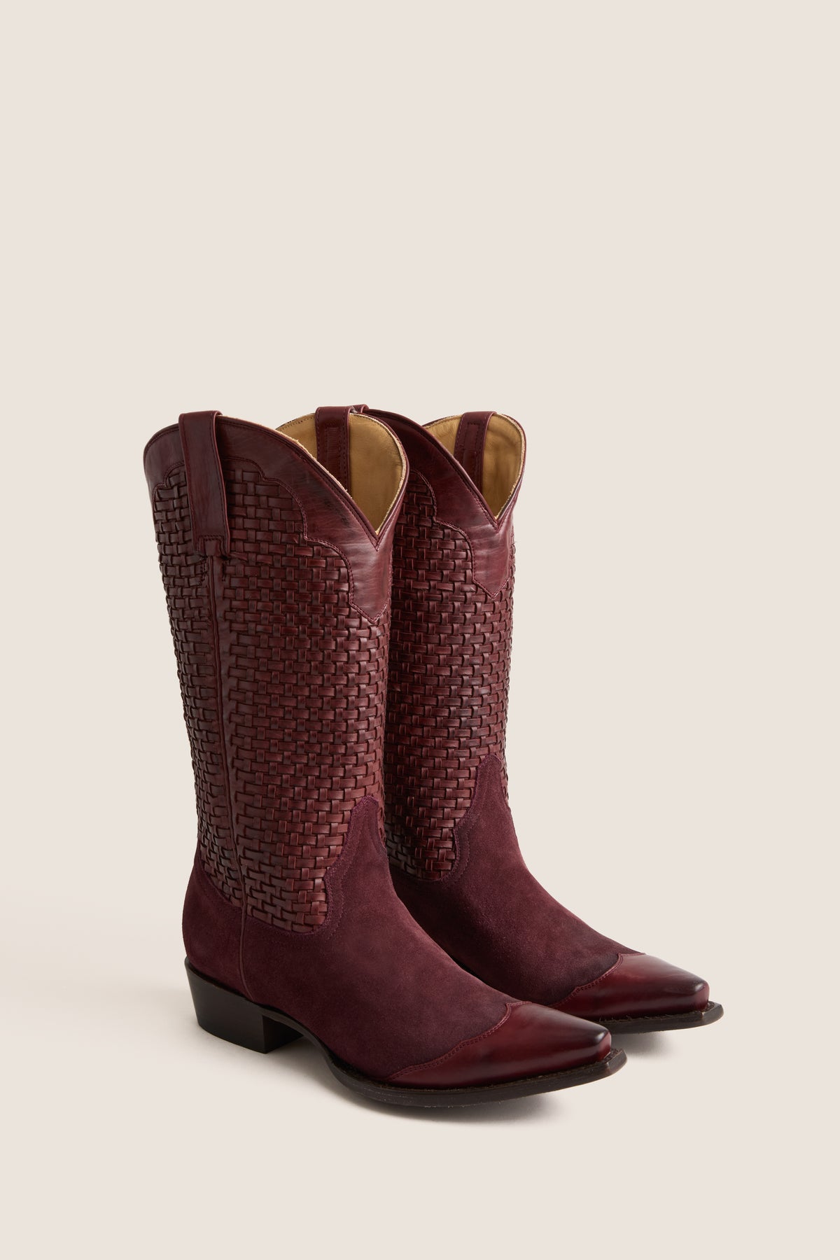 Oxblood Basket Weave Cowboy Boot